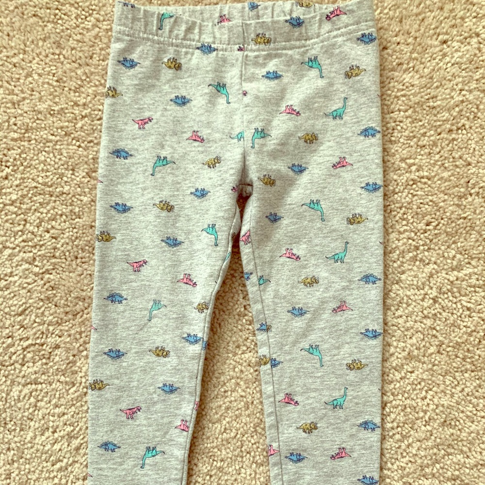 Grey leggings with dinosaurs